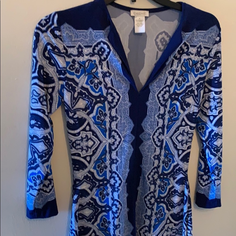 Blue printed dress